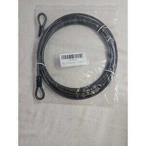 15ft Braided Steel Security Cable with Looped Ends